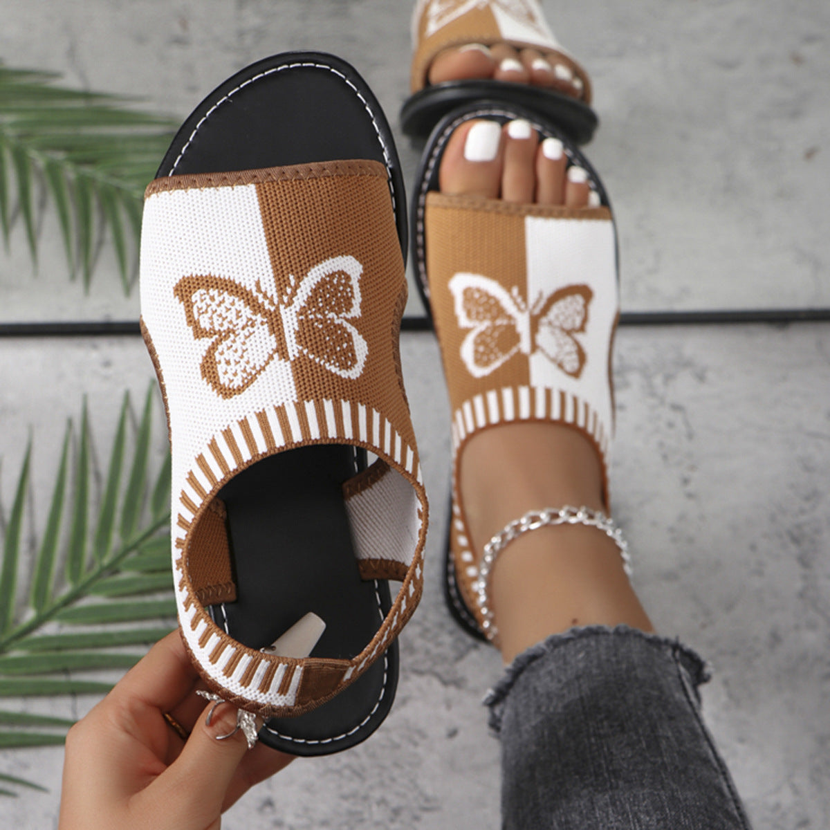 Damen Mesh-Sandalen mit Stickerei – Bild 2 | LuxeStyle