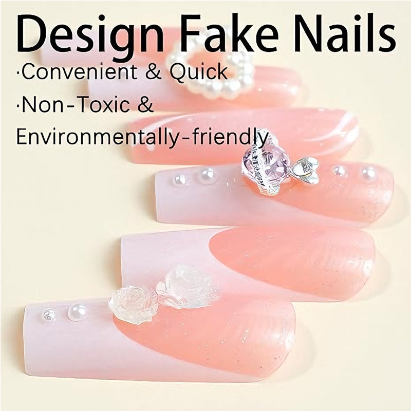 Pearl Flower Press-On Nails
