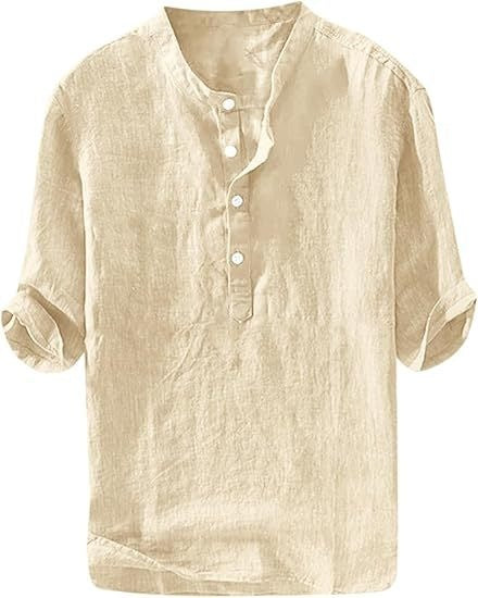 Leinenhemd Kurzarm Loose-Fit für Herren