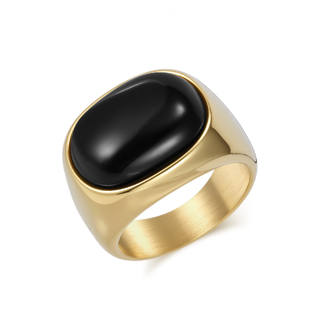 Titanstahl-Ring mit Tigerauge oder Onyx – Bild 8 | LuxeStyle