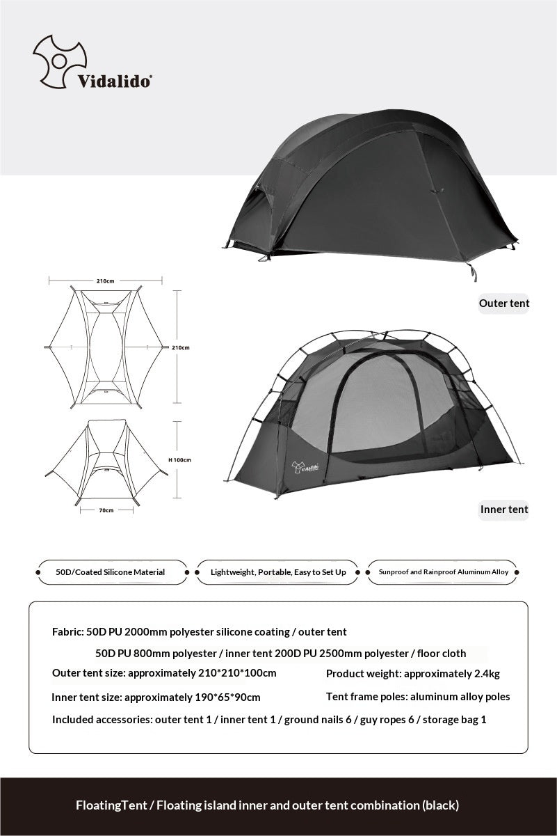 Leichtes Einzelpersonenzelt für Outdoor