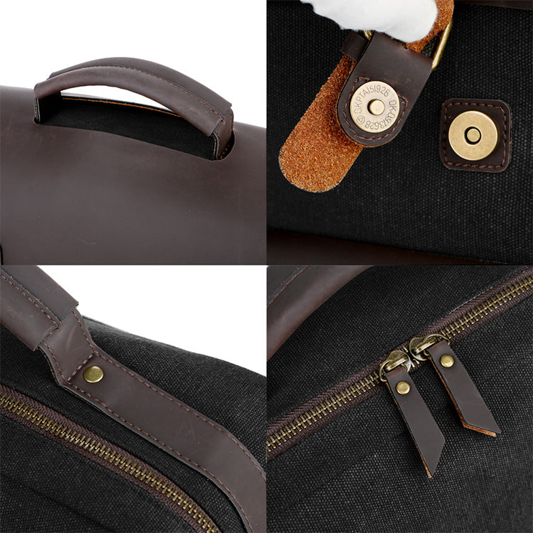 Männlicher Canvas-Computer-Rucksack – Bild 6 | LuxeStyle