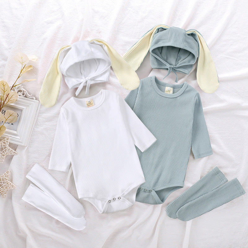 Baby-Strampler mit Hasenohren – Dreiteiler – Bild 3 | LuxeStyle