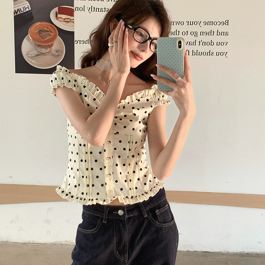 Polka-Dot Oberteil mit Taille