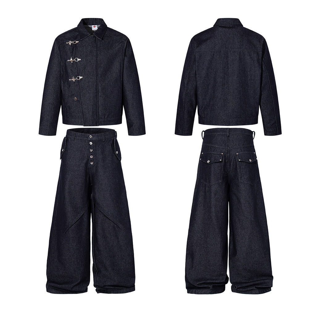 Raw-Edge Jeansjacke im Old-Money-Stil