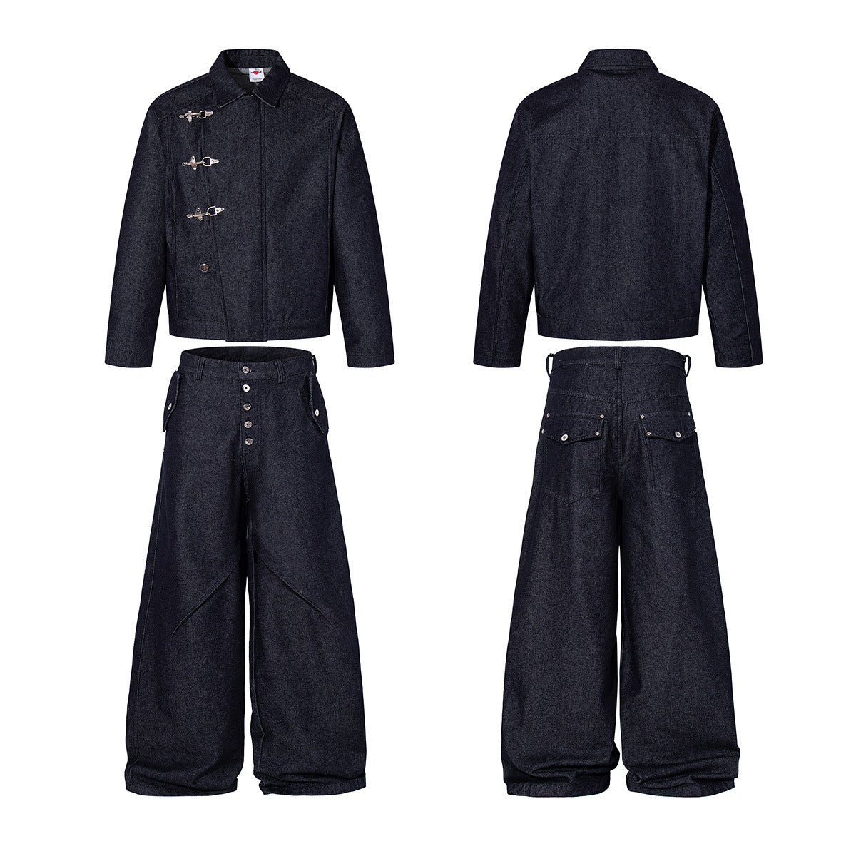 Raw-Edge Jeansjacke im Old-Money-Stil