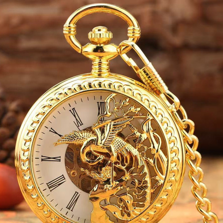 Mechanische Taschenuhr mit römischem Zifferblatt – Ansicht 3