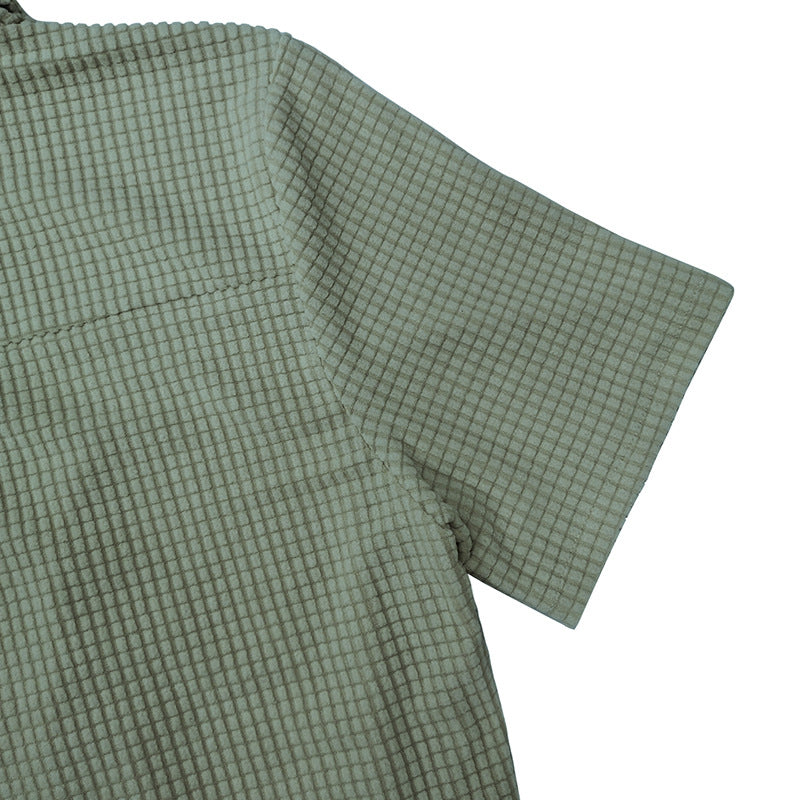 Herren-Polo mit Waffel-Webmuster