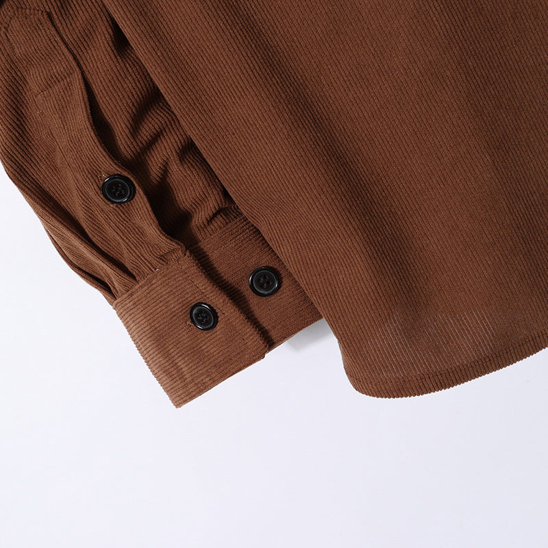 Langarm-Hemd Corduroy in Braun, Grau, Lake Blue – Bild 4 | LuxeStyle