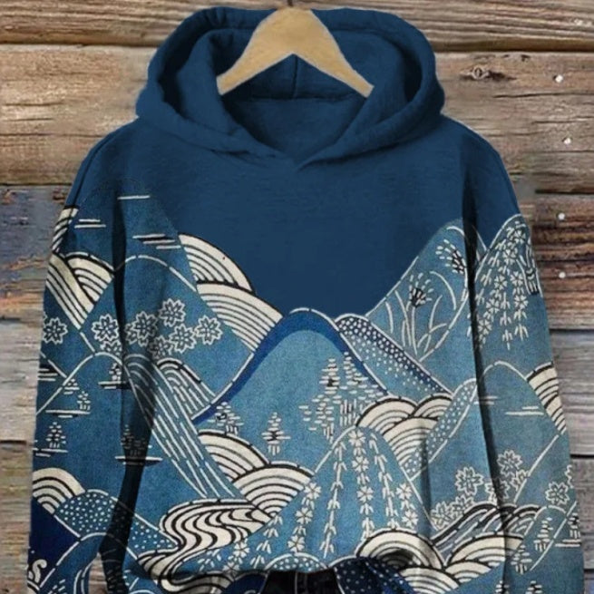 Damen Kapuzenpullover mit Blumenprint