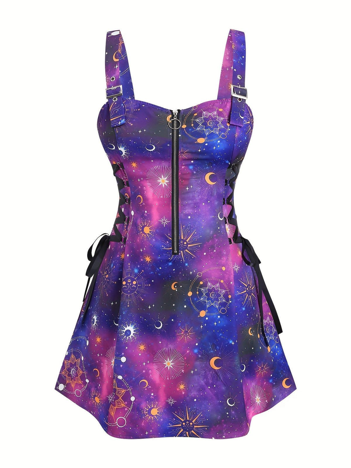 Figurbetontes Spaghettiträger-Kleid mit Totenkopf | LuxeStyle