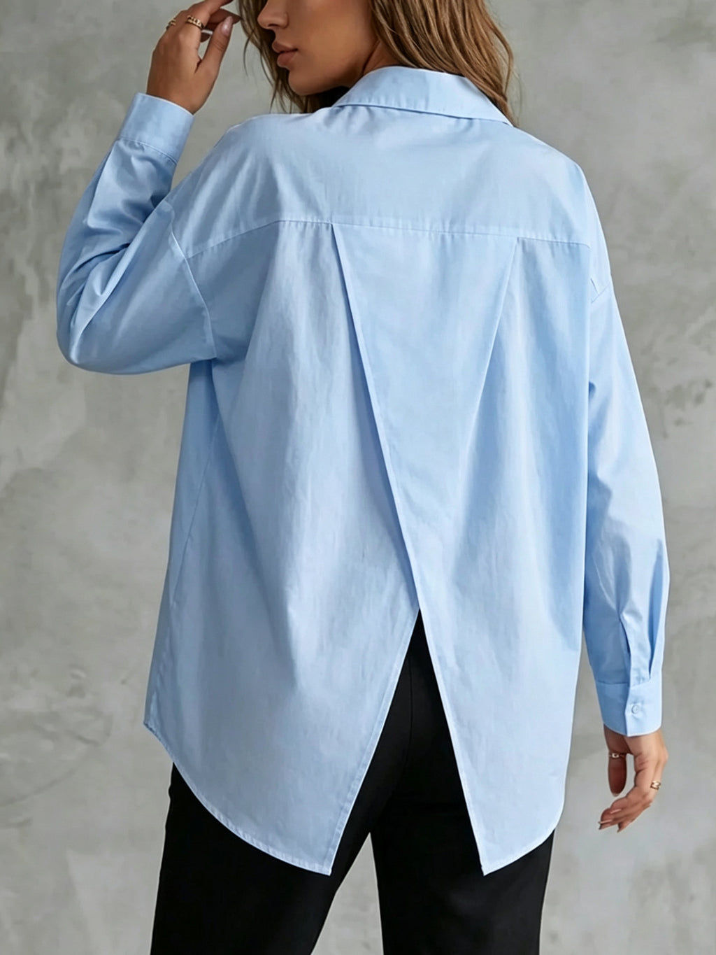 Langarm-Shirt mit Schlitz – Baumwoll-Mix