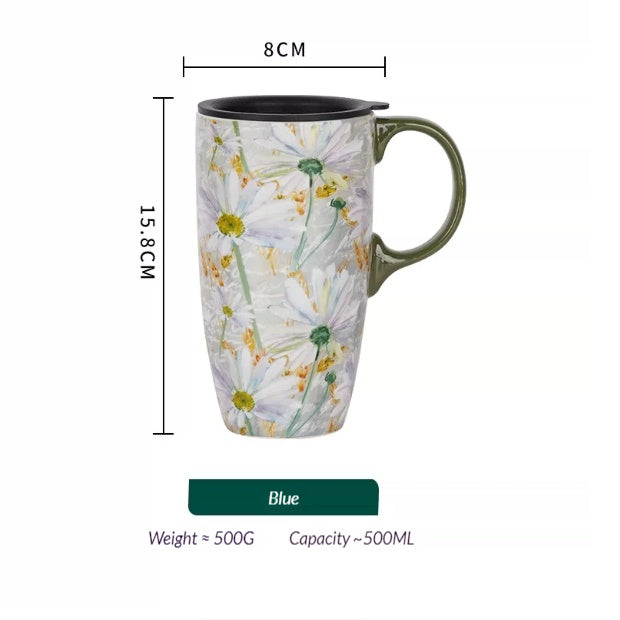 Keramiktasse mit Deckel – Pflanzen & Tiere – Bild 11 | LuxeStyle