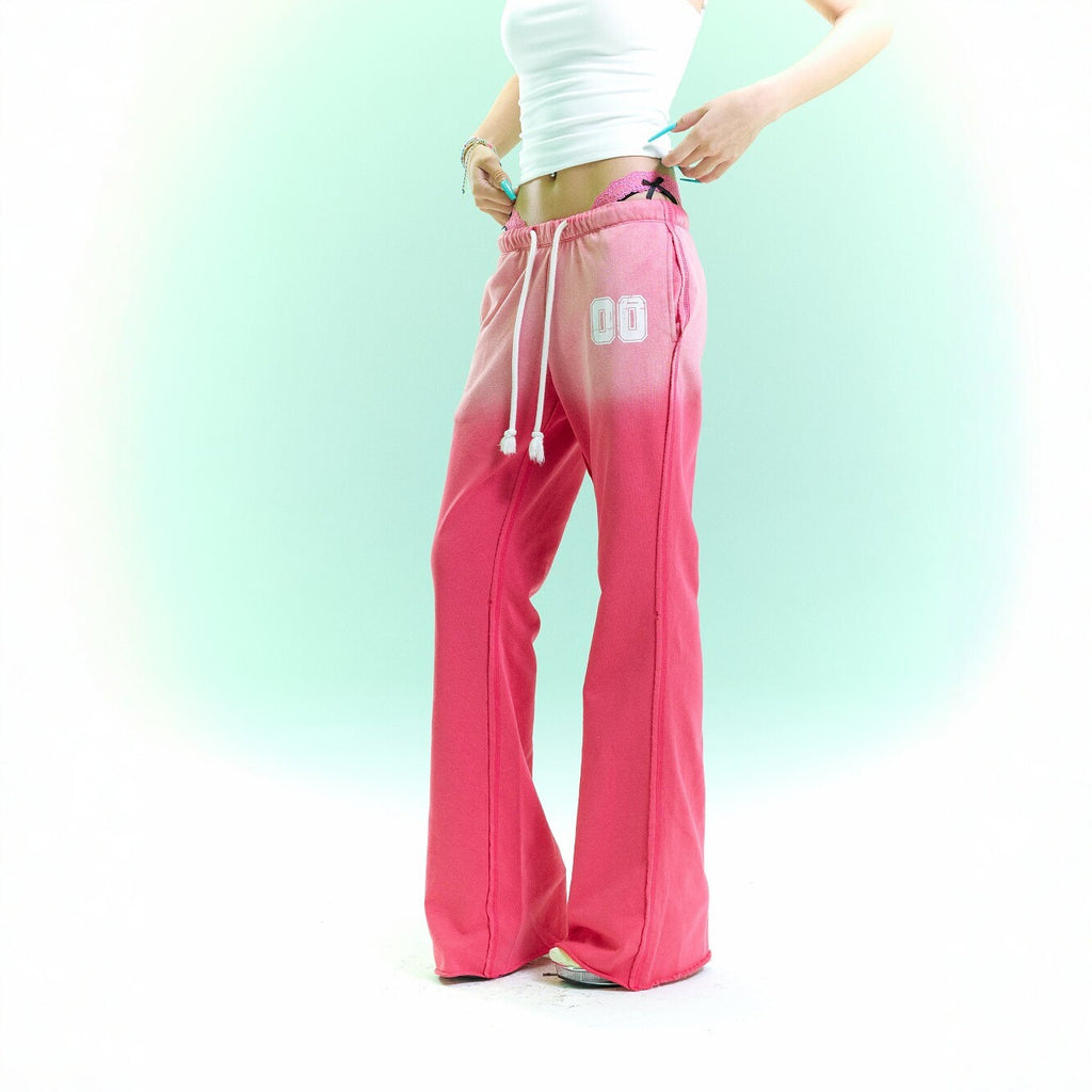 Retro-Freizeithose mit weitem Bein und Kordelzug