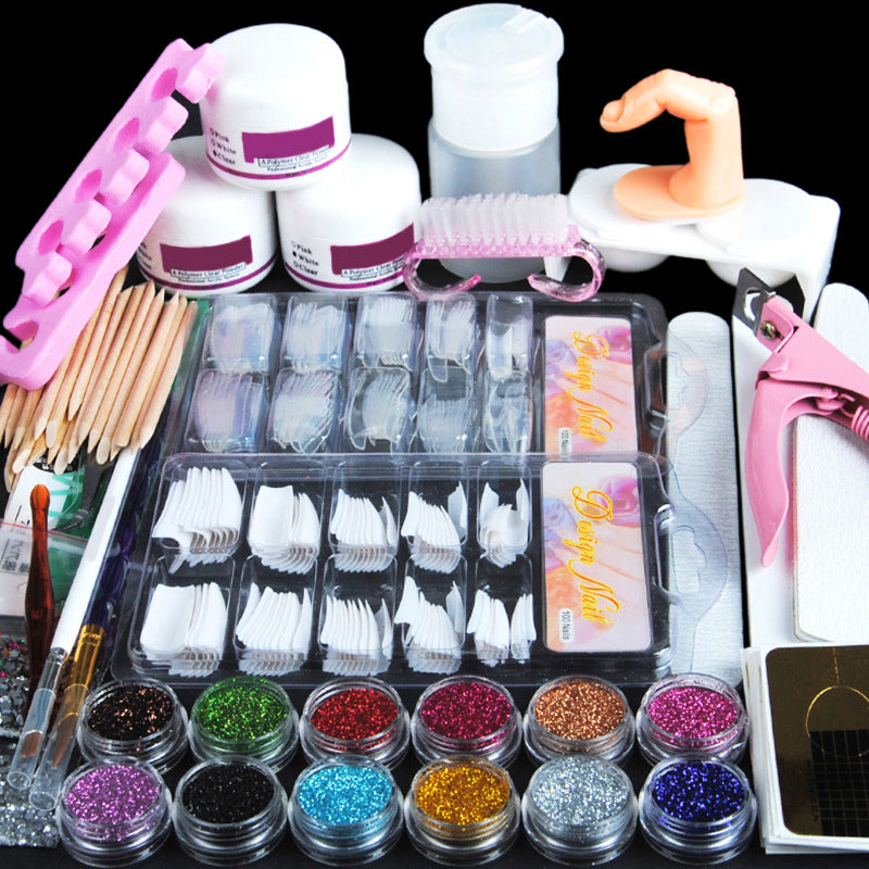 Nageldesign-Set mit Kristallpulver Weiss Transparent – Bild 2 | LuxeStyle