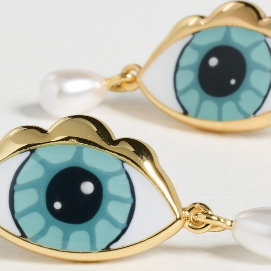 Blue-Eyed Pearl Ohrringe aus Edelstahl