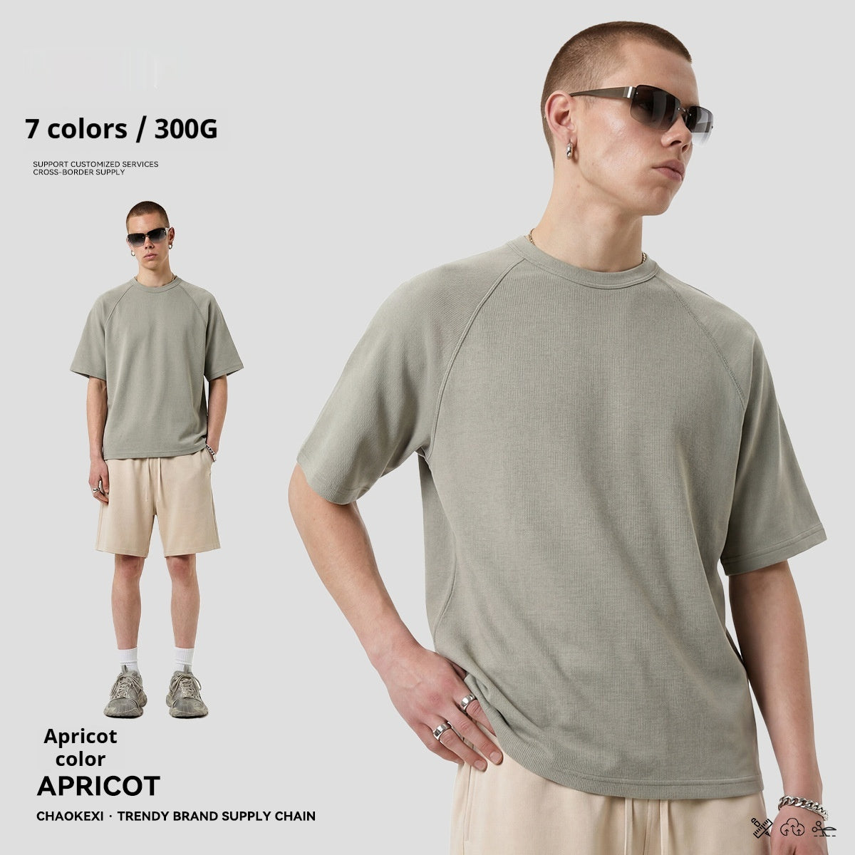 Herren Baumwoll-Pullover T-Shirt mit Struktur