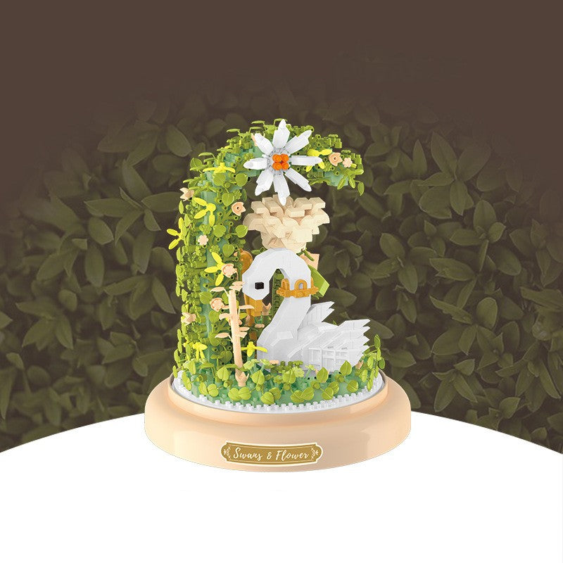 Schwan Blumen-Puzzle Bausteine mit Vitrine – Bild 6 | LuxeStyle