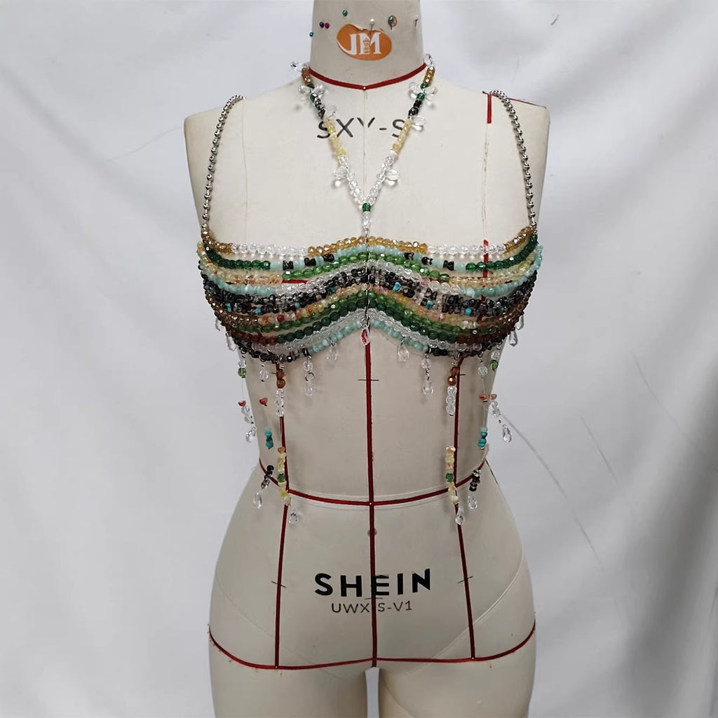 Festival Bustier mit bunten Perlen