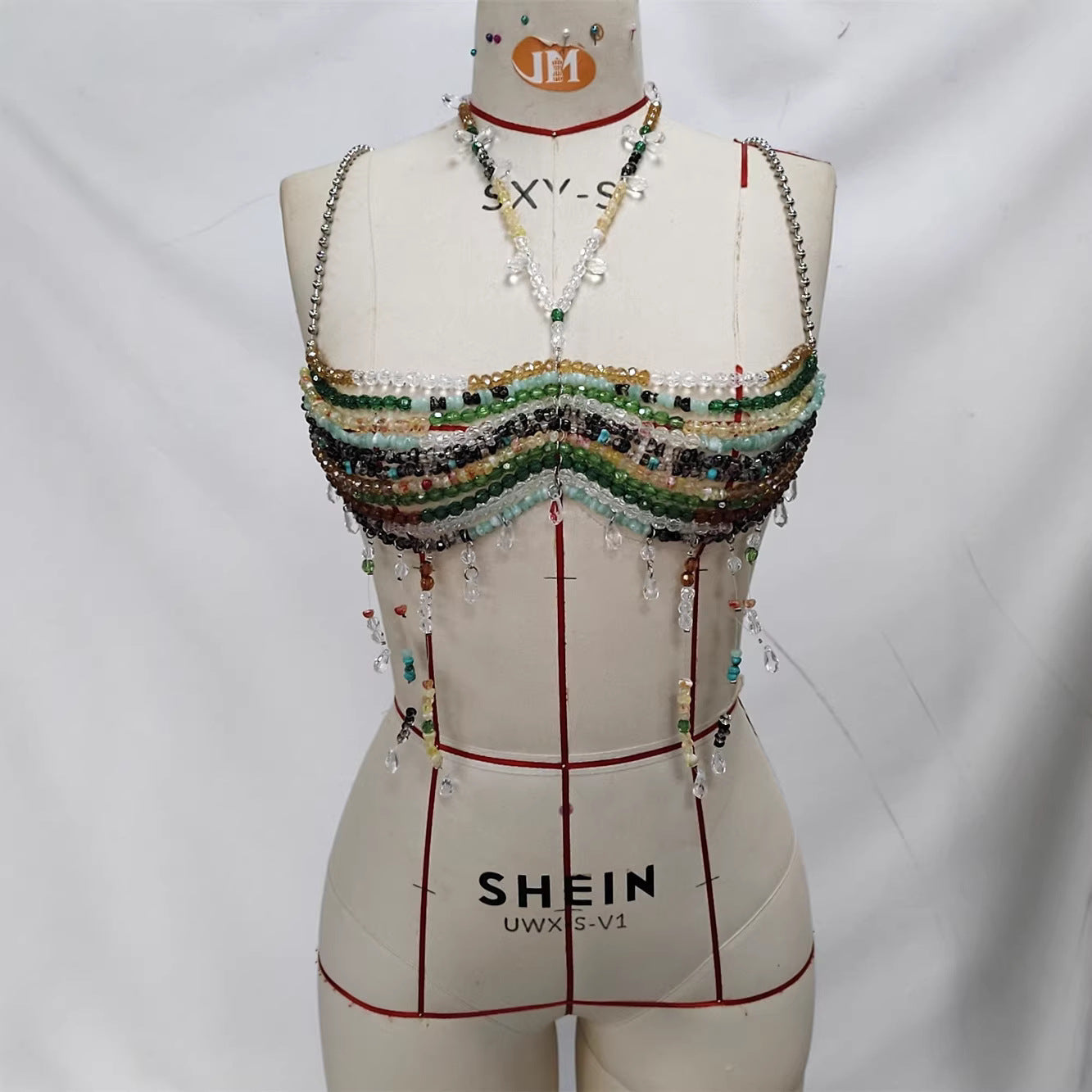 Festival Bustier mit bunten Perlen