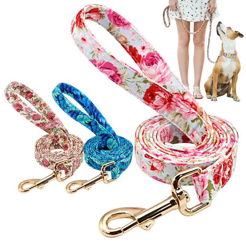 Nylon-Hundeleine mit Kleinem Blumenmuster | LuxeStyle