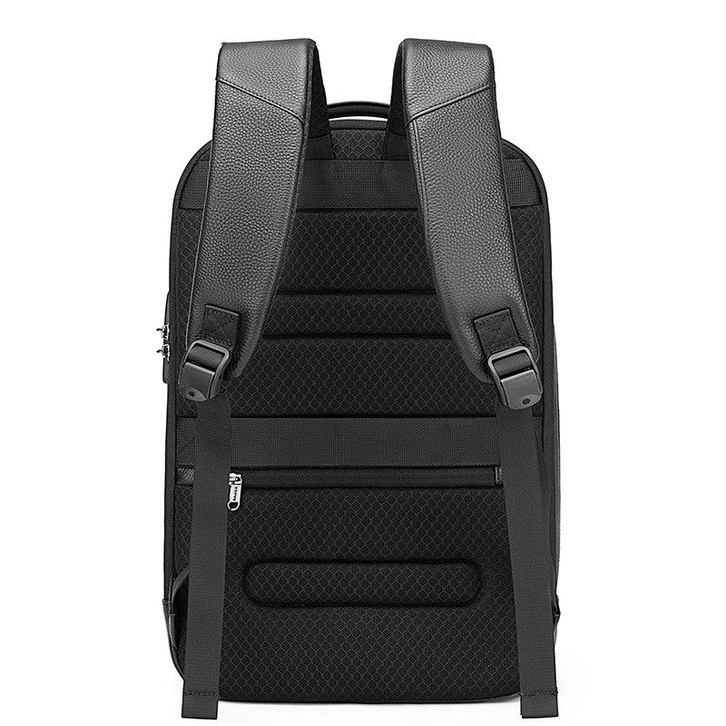 Rucksack für Computer – 20–35 L, schwarzes Leder – Bild 8 | LuxeStyle