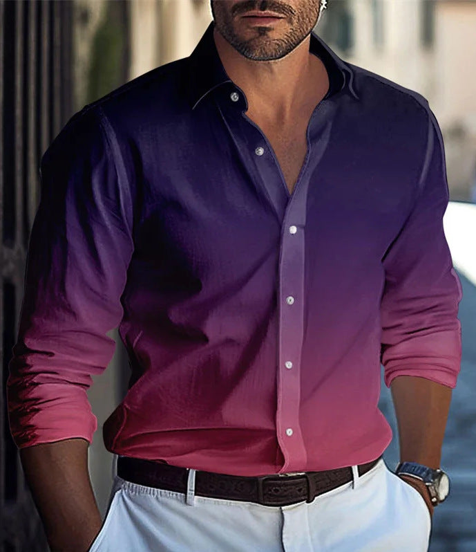 Herren T-Shirt mit Farbverlauf – Bild 4 | LuxeStyle