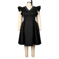 Elegantes A-Linien Midikleid mit V-Ausschnitt – Bild 1 | LuxeStyle