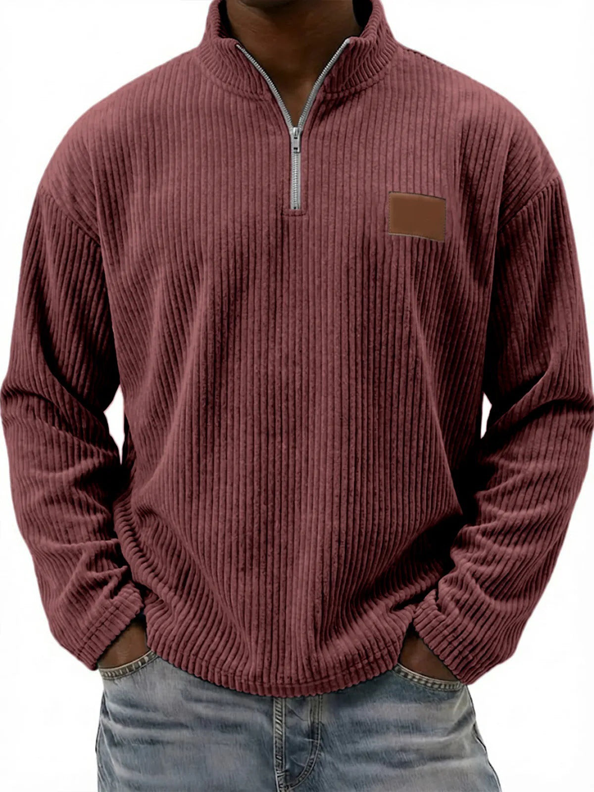 Retro-Cordonpullover mit Stehkragen – Bild 7 | LuxeStyle