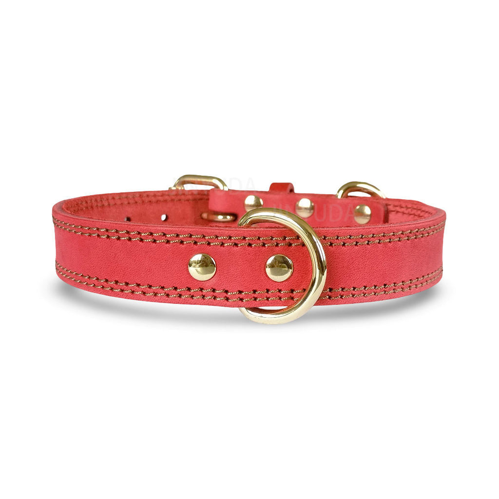 Lederhalsband mit doppelten D-Ringen