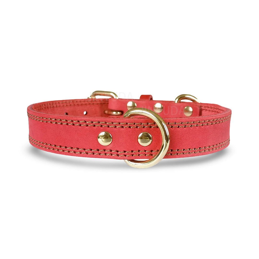 Lederhalsband mit doppelten D-Ringen