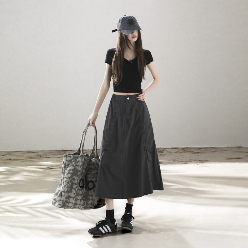 Workwear Chic Midi-Rock mit Tunnelzug – Bild 4 | LuxeStyle