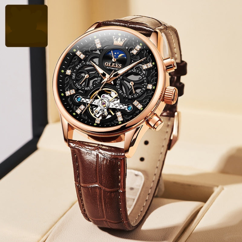 Herren Quarzuhr mit Lederarmband