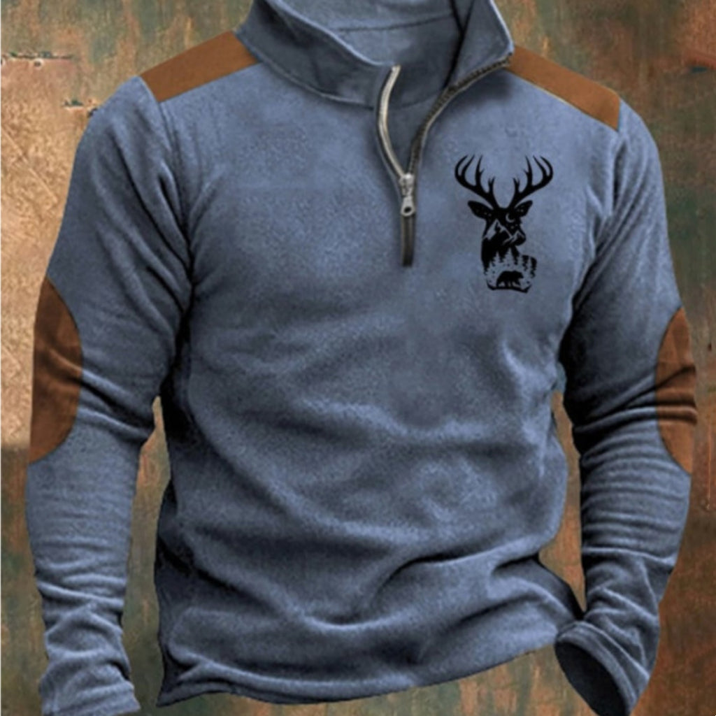 Herren Halb-Zip Pullover mit Stehkragen