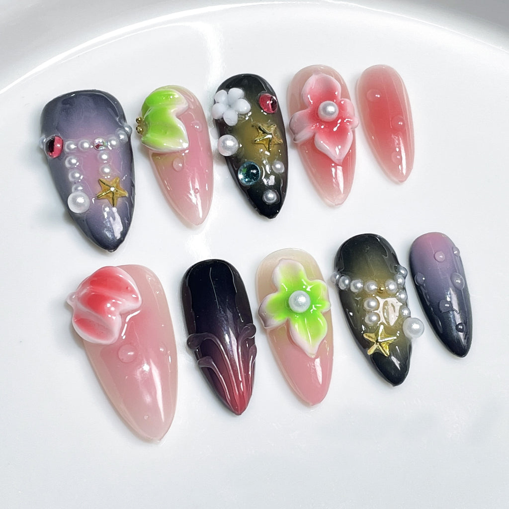3D Ice-Clear Blush Nägel