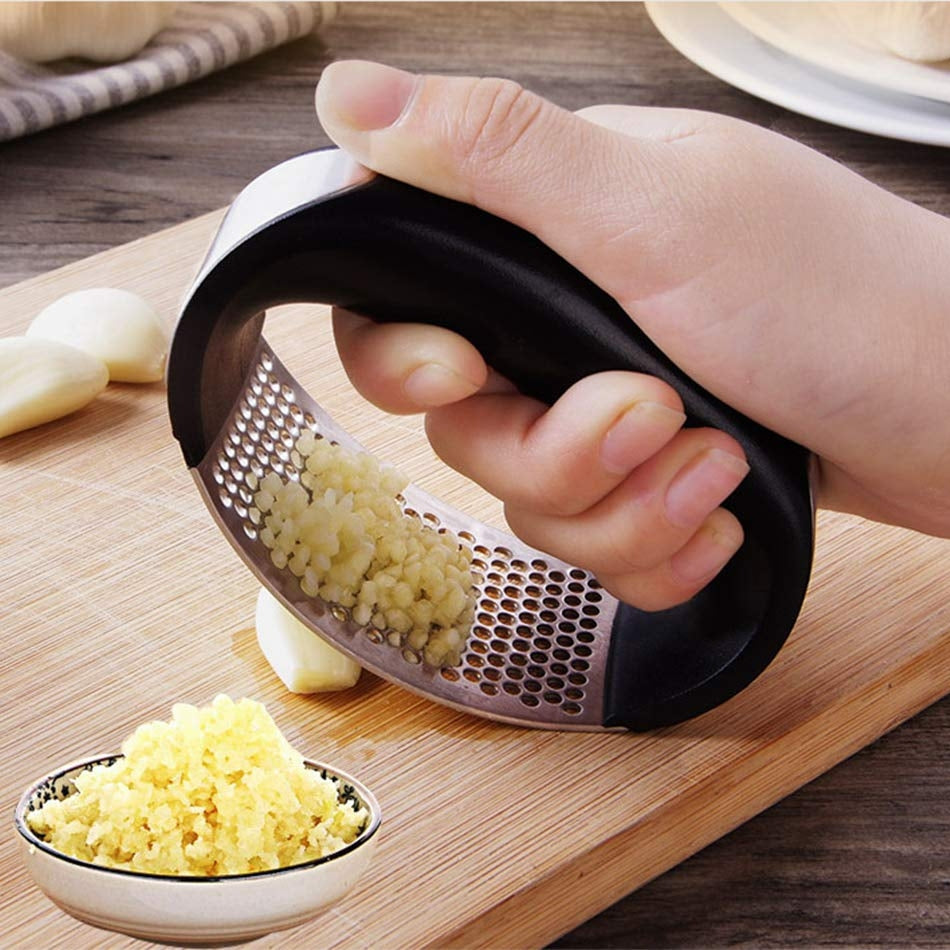Knoblauchpresse aus Edelstahl, ergonomisch