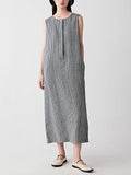 Leinenkleid ärmellos mit Taillengürtel – Bild 8 | LuxeStyle