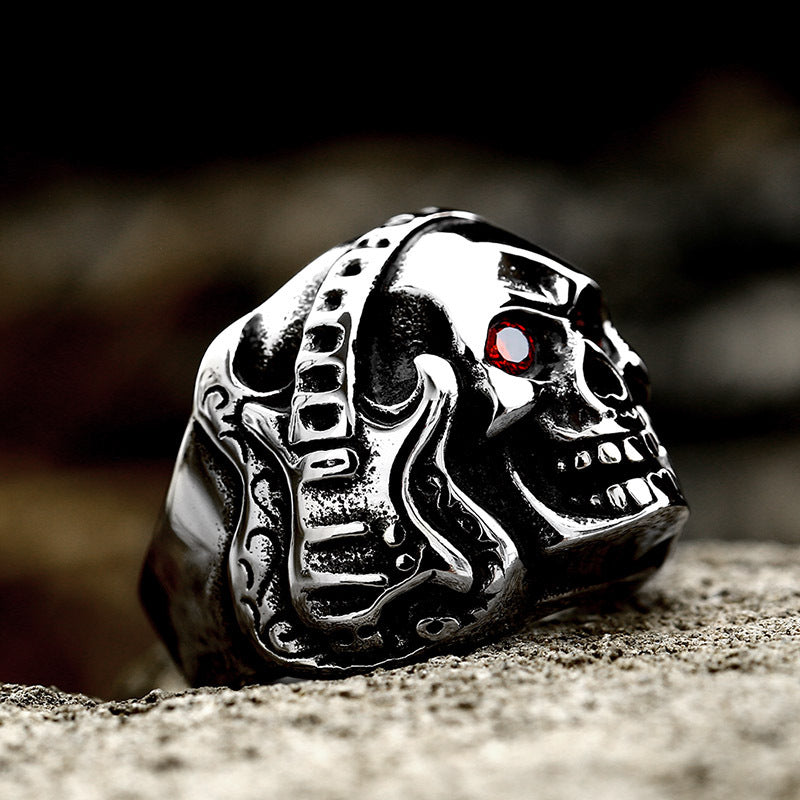 Retro-Totenkopfring aus Edelstahl
