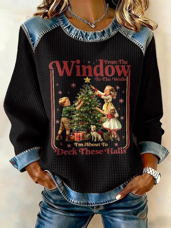 Retro-Pullover mit Druckmotiv