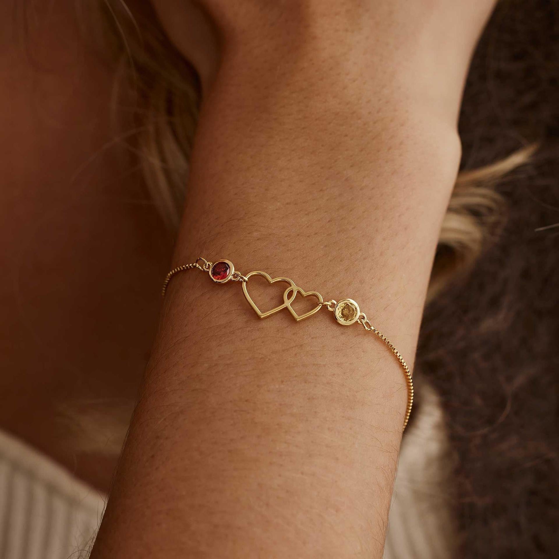 Doppelherz-Armband für Damen