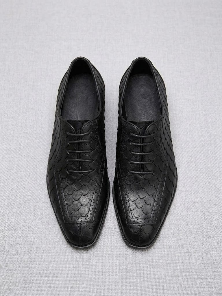 Business-Lederschuhe im Drachenschuppen-Muster