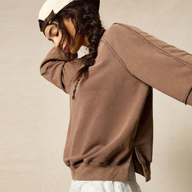 Eleganter V-Neck Pullover mit langen Ärmeln – Ansicht 2