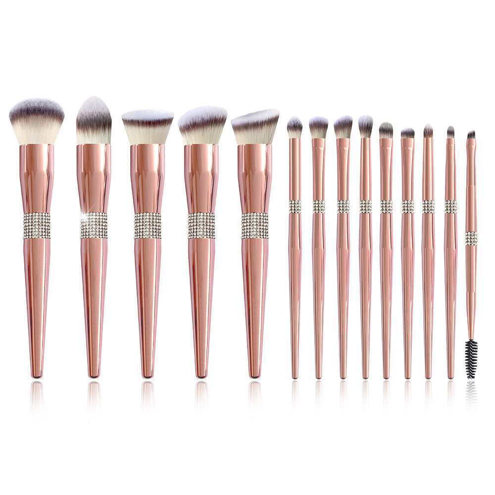 Rose Gold Make-up-Bürsten-Set mit 14 Stück