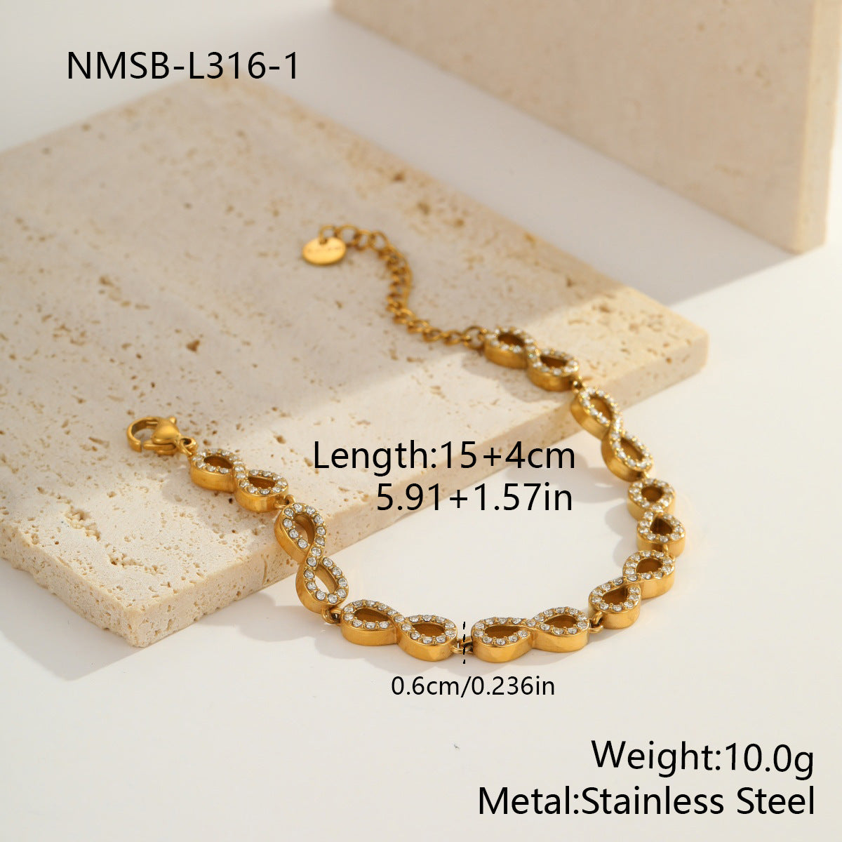 Herz-Zirkon Armband aus farbbeständigem Edelstahl – Bild 19 | LuxeStyle