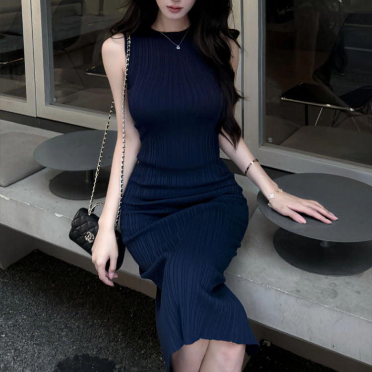 Ärmelloses Strickkleid für Damen