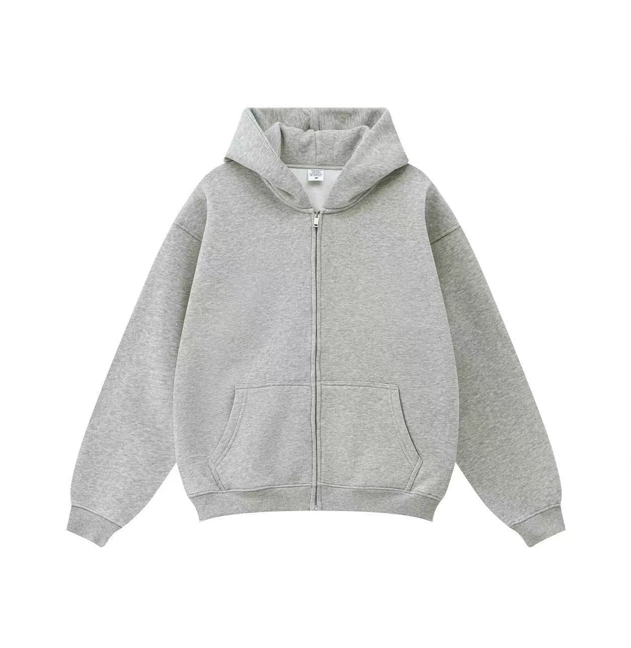Damen-Casual-Hoodie mit Reissverschluss in Einheitsfarben