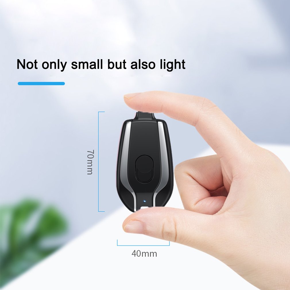 Mini Notfall Powerbank mit Karabiner (USB-C)