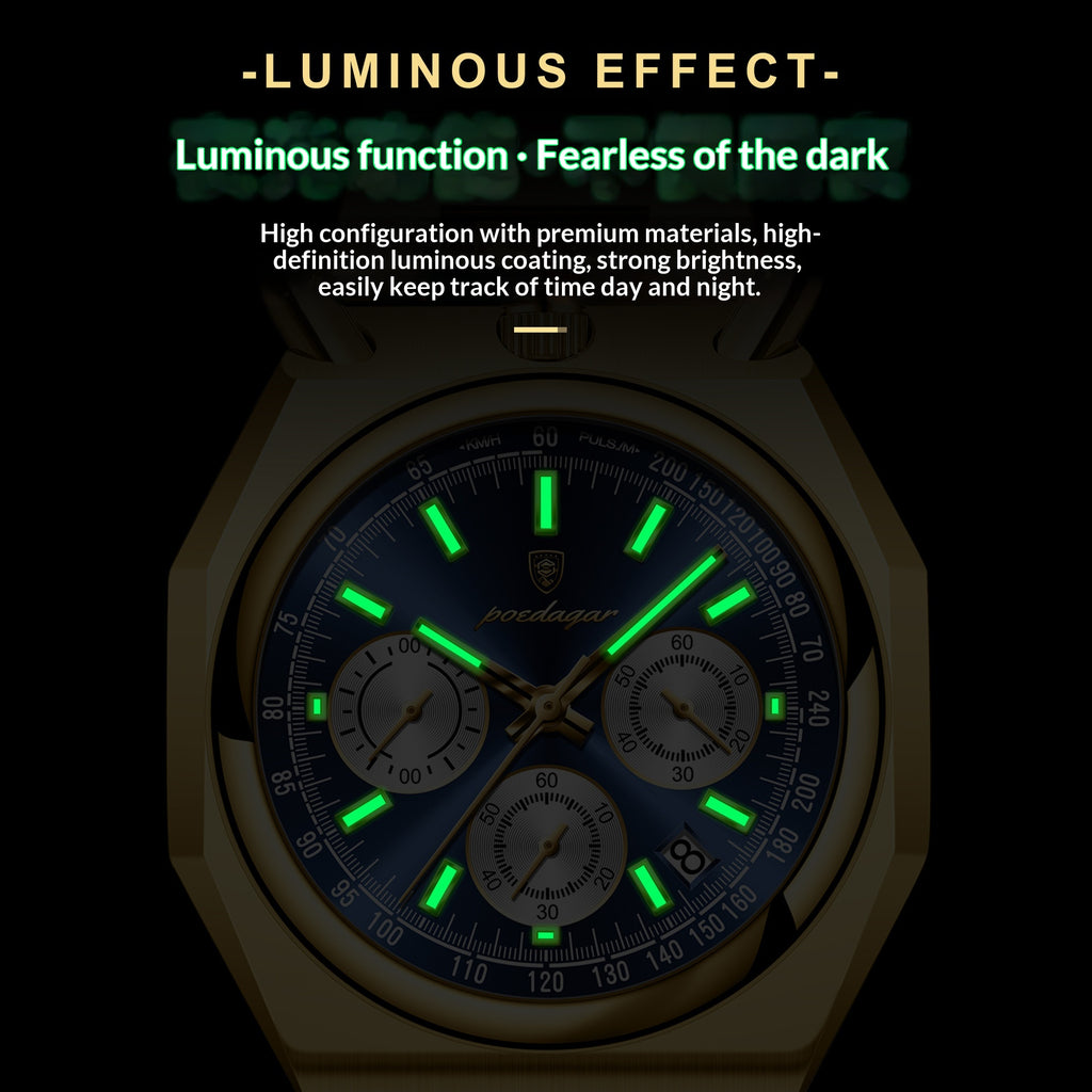 Wasserdichte Herrenuhr mit Multifunktion Quarzwerk