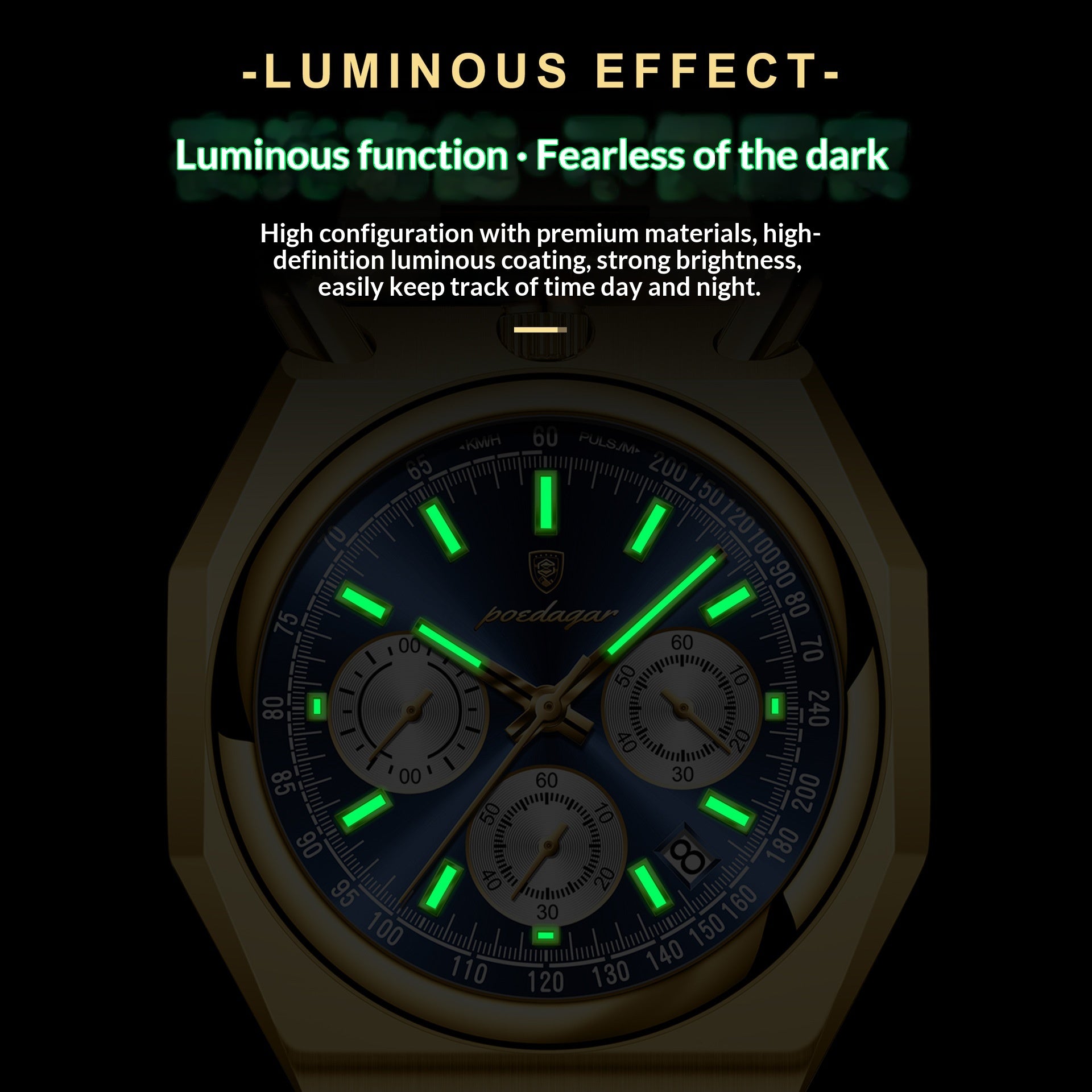 Wasserdichte Herrenuhr mit Multifunktion Quarzwerk
