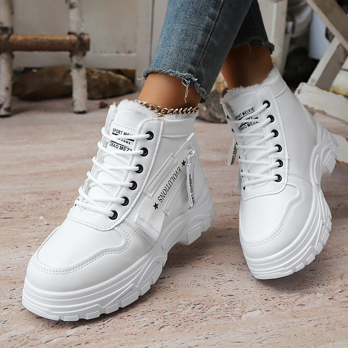 Warme Plateau-Schneestiefel für Damen